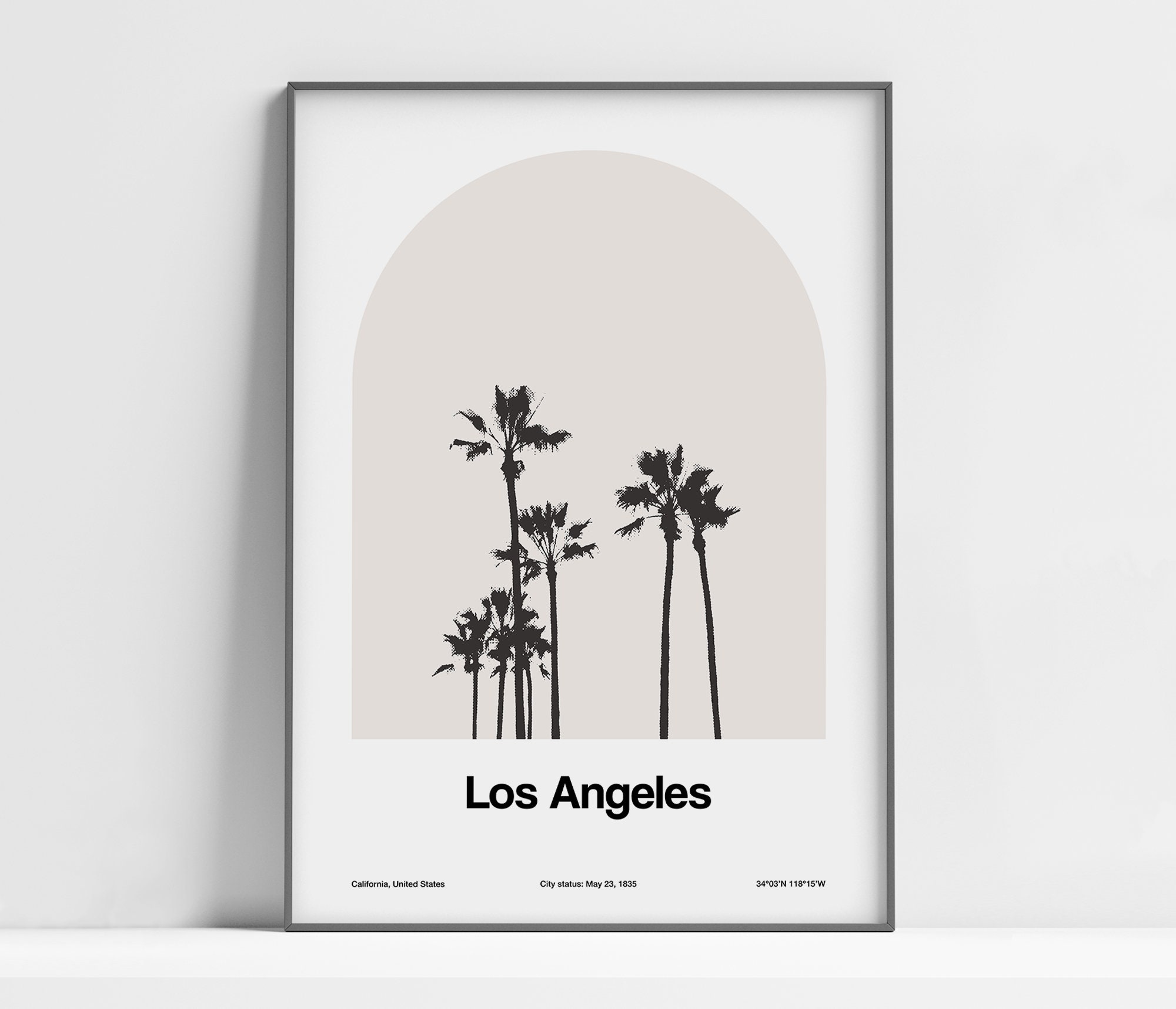 Los Angeles Palms Poster, Los Angeles Palm Trees Print, Los Angeles California Travel Photo, LA Palms Wall Art Minimalist Custom City Print