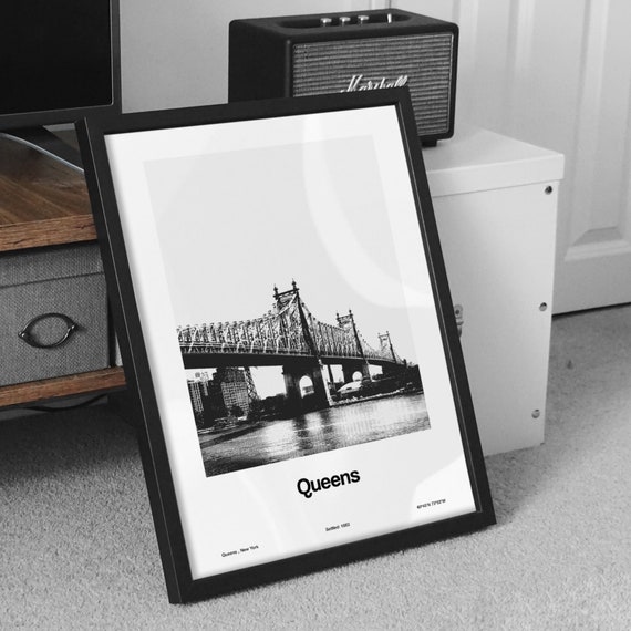 Queens Print, Queens Poster, Queensboro Bridge New York Skyline