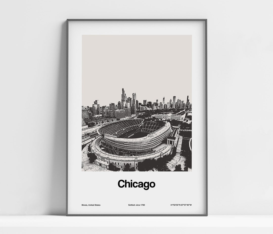 Chicago Illinois Print, Chicago Poster, Chicago Stadium, Chicago ...
