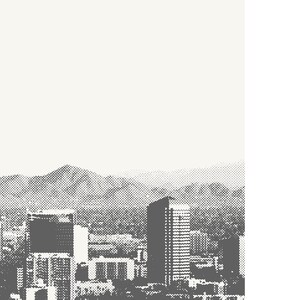 Phoenix Print, Phoenix AZ Minimalism Poster, Phoenix Skyline Photography Arizona Mountains Wall Art Minimalist Custom City Print by Artica image 3