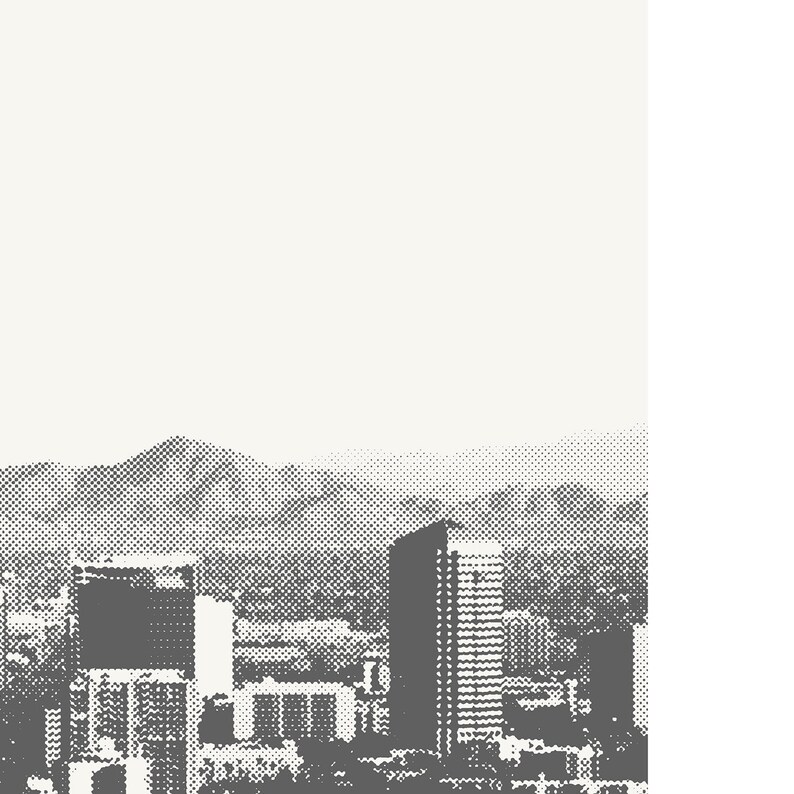 Phoenix Print, Phoenix AZ Minimalism Poster, Phoenix Skyline Photography Arizona Mountains Wall Art Minimalist Custom City Print by Artica image 3