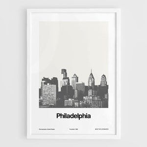 Philadelphia Skyline, Philadelphia PA Pennsylvania Print, Philly cityscape, Philadelphia Photography Minimalist Custom City Print by Artica