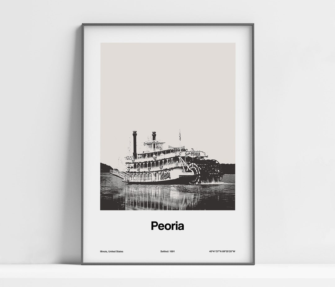 Peoria Illinois Poster, Peoria IL Print, Spirit of Peoria Illinois