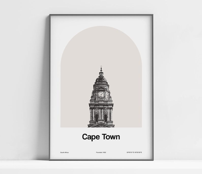 Cape Town City Hall Print Cape Town Poster Cape Town South Etsy