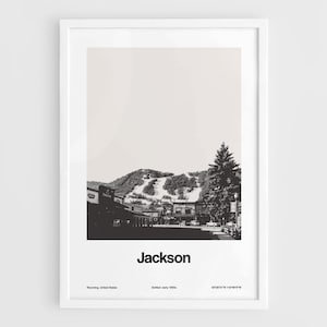 Jackson Wyoming, Jackson WY Print, Grand Teton Nationalpark Poster, Jackson Hole Valley Wandkunst Minimalistischer Custom City Print von Artica