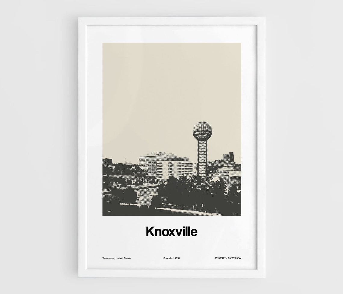 Knoxville Skyline Print Knoxville TN Poster Knoxville Etsy España