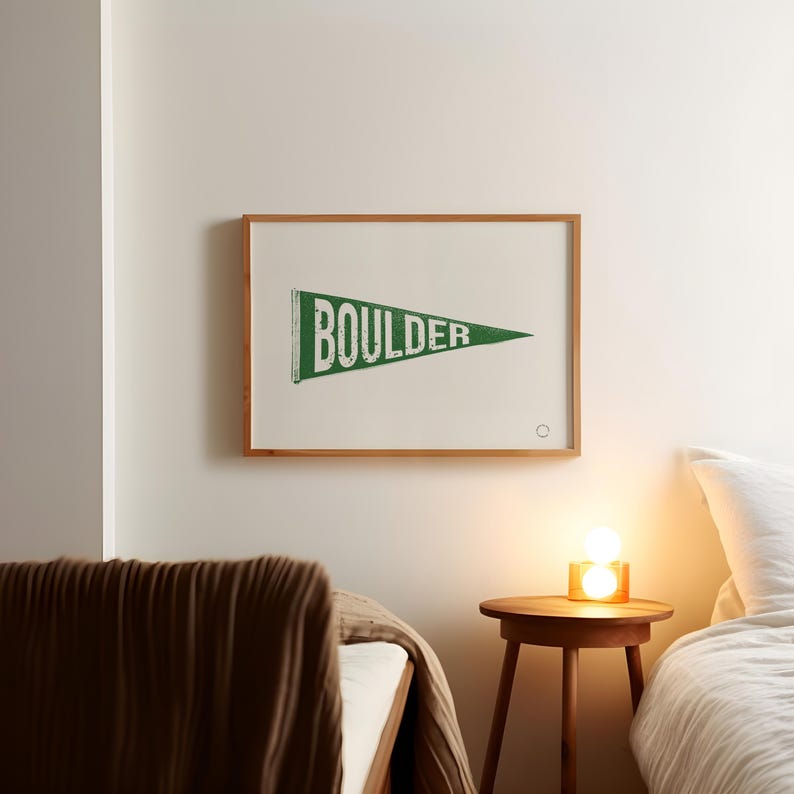 Boulder Pennant Flag Poster, Vintage Boulder Poster, Boulder Colorado ...