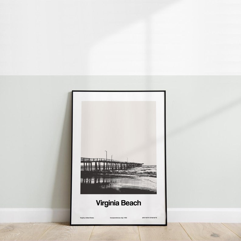 Virginia Beach Poster Virginia Beach VA Print Virginia Beach - Etsy