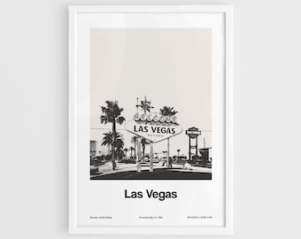 Las Vegas Poster, Las Vegas Nevada Print, Welcome To Fabulous Las Vegas Sign Photography Wall Art Minimalist Custom City Print by Artica