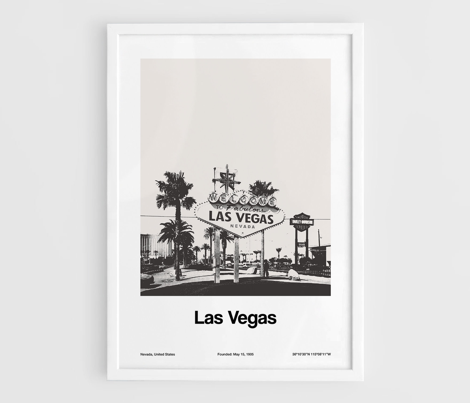 Póster de Las Vegas, Impresión de Las Vegas, Nevada, Letrero \, image size:2000x1715