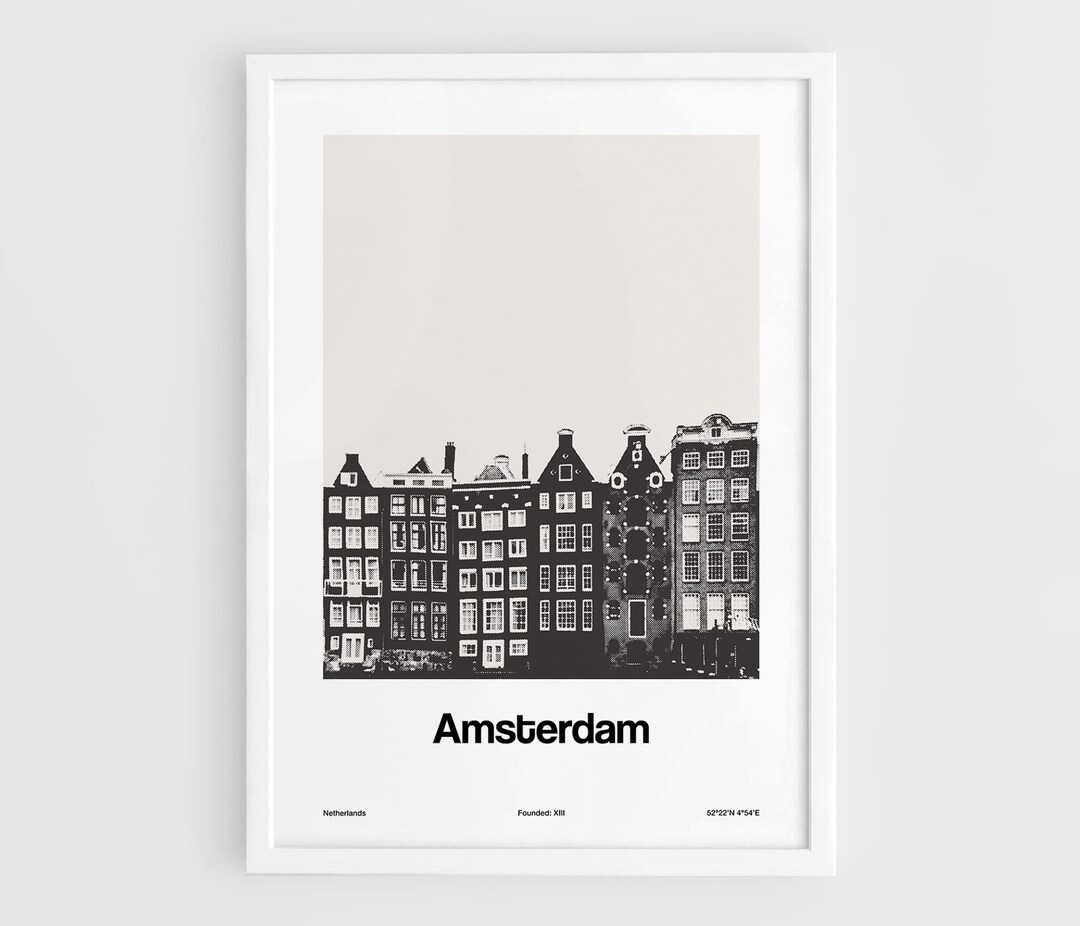 Amsterdam Print, Netherlands Amsterdam Poster, Amsterdam Skyline ...