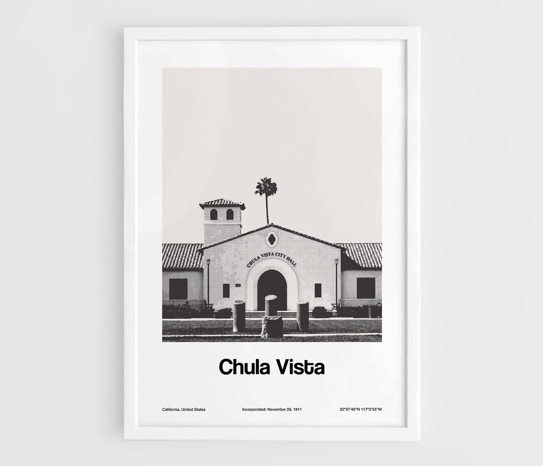 Chula Vista CA Poster Chula Vista Print Chula Vista Etsy