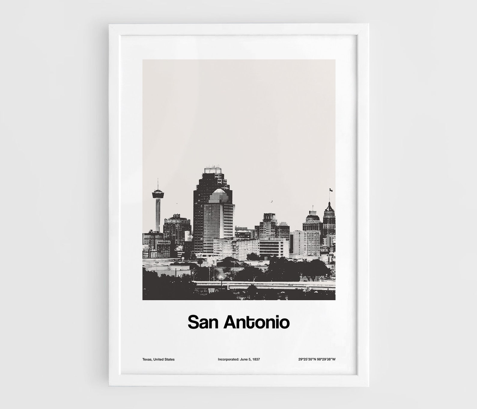 San Antonio Skyline Print San Antonio TX Poster San Antonio Etsy UK