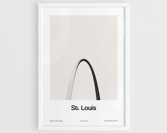 St Louis Arch Print, St Louis Minimalism Arch, St Louis Missouri Poster, St Louis MO Wall Art Minimalist Art Custom City Print by Artica