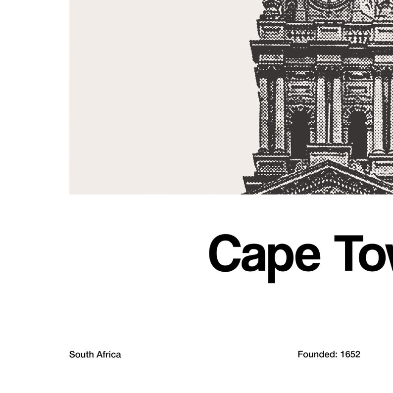 Cape Town City Hall Print Cape Town Poster Cape Town South Etsy
