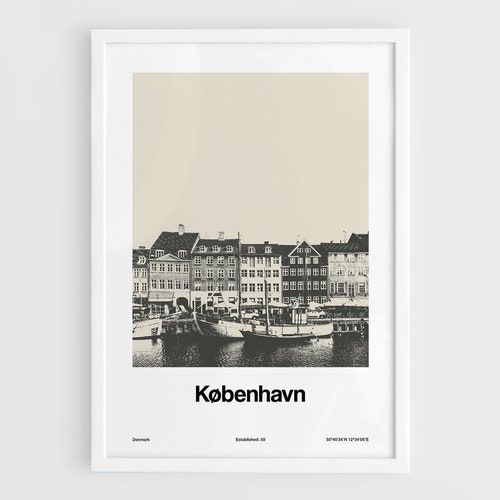 Copenhagen Denmark Print Nyahvn Skyline Copenhagen Wall Art Etsy