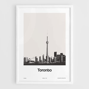 Toronto Print, Toronto Skyline Ontario Canada Poster, Lake Ontario Toronto Cityscape Wall Art Minimalist Custom City Print by Artica