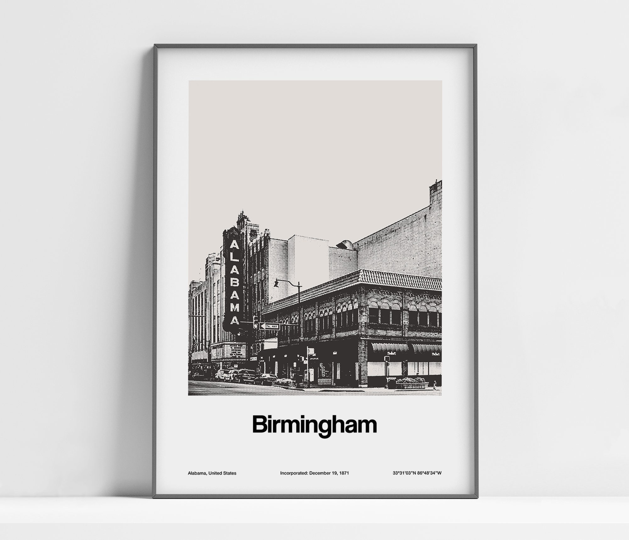 Birmingham Alabama Poster Birmingham AL Print Birmingham