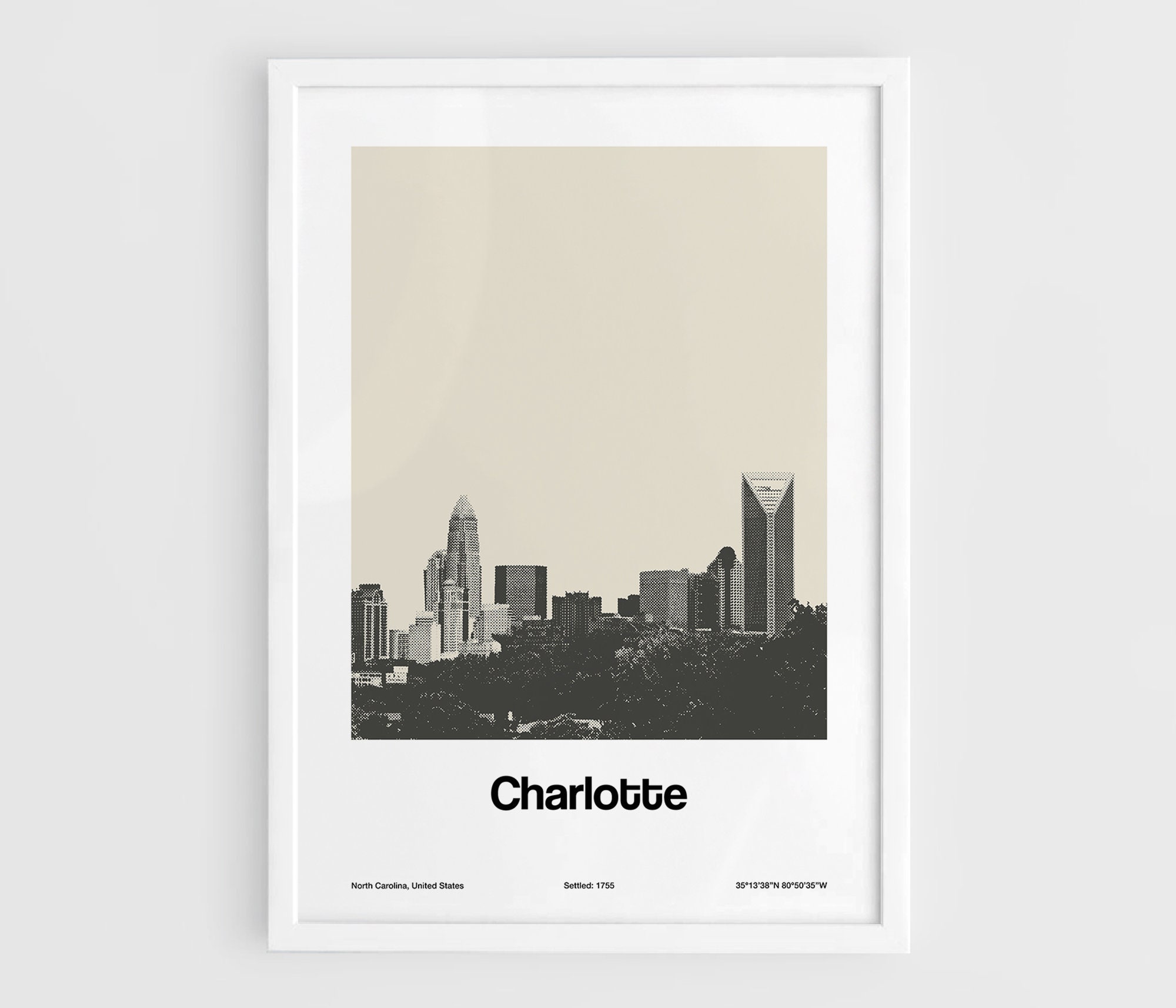 Duke Energy Building Charlotte Black & White Wall Art. Charlotte Black