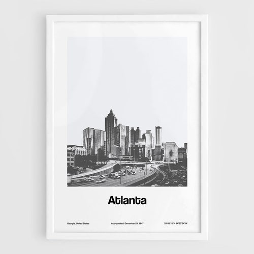 Atlanta Print Atlanta Travel Poster Atlanta Wall Art Etsy