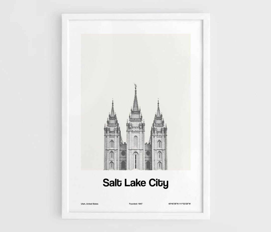 Salt Lake Temple Print, Salt Lake City Utah Poster, Salt Lake Temple