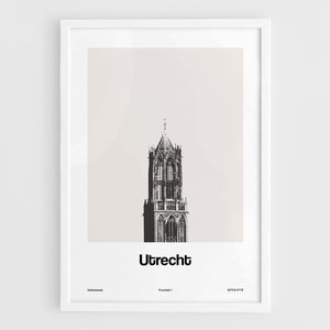 Utrecht Print, Utrecht Netherlands Poster, Dom Tower of Utrecht skyline, Utrecht Nordic Decor Utrecht Wall Art Minimalist Custom City Print