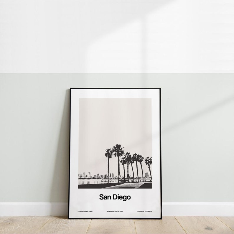San Diego California Poster San Diego Print San Diego Etsy