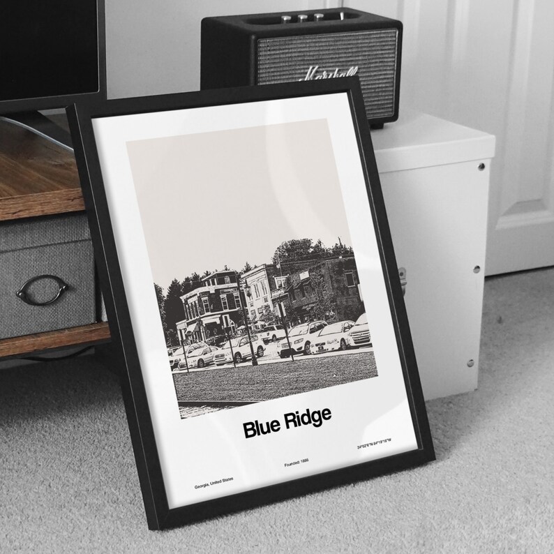Blue Ridge Poster Blue Ridge GA Poster, Blue Ridge Georgia Print, Downtown Blue Ridge ...