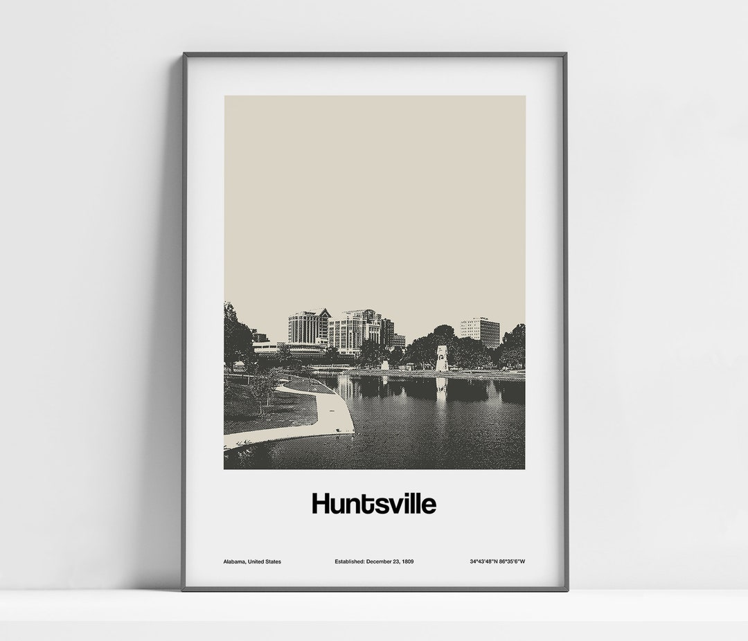 Downtown Huntsville AL Poster, Huntsville Alabama Print, Huntsville Big