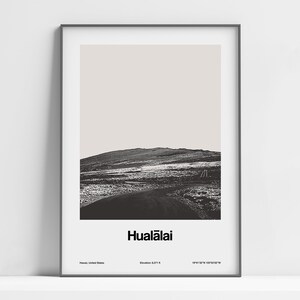 Hualālai Hawaiian Islands Print, Hualalai volcano Hawaii Pacific Ocean Poster, Hawaiʻi island Photo Wall Art Minimalista Custom City Print