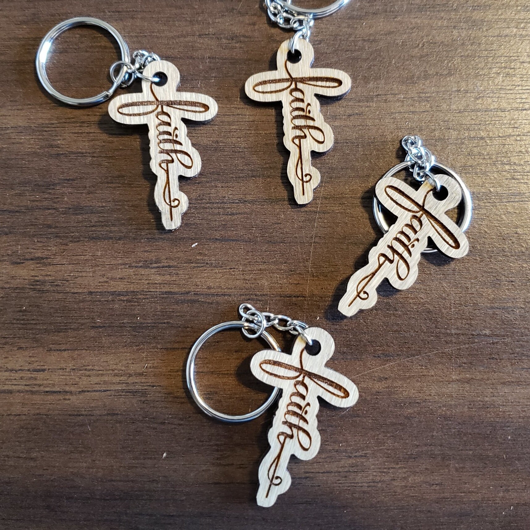 2x PCS - Hollow Cross Design Christian Keychain Gift Key Chain Ring Gift