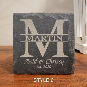 Custom Monogrammed Slate Coasters - Set of 4