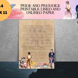 Pride and Prejudice Printable Note, Letter Paper, Printable Paper for ...