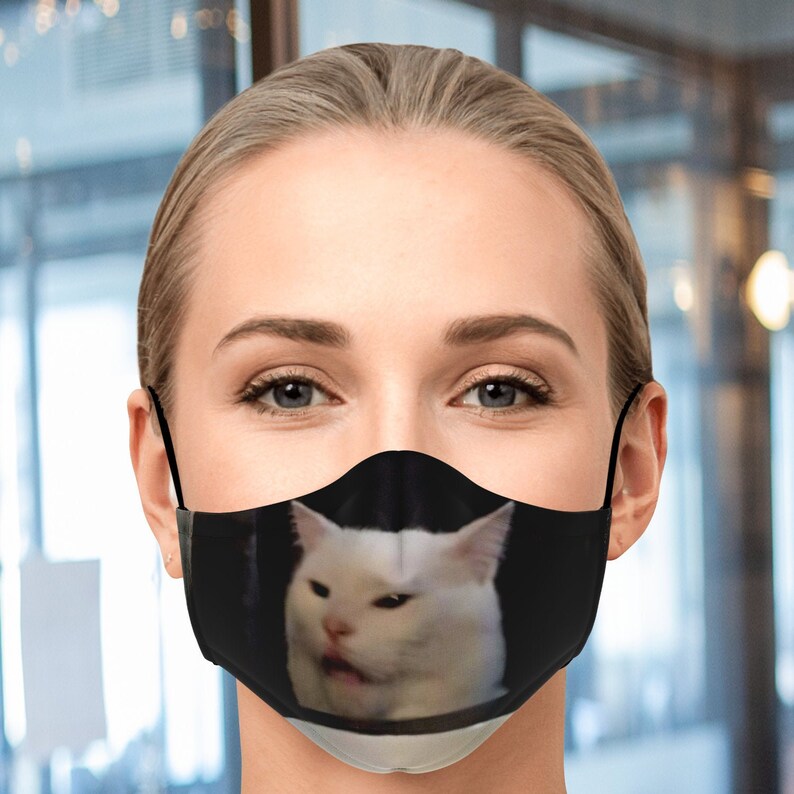 Smudge Cat Face Mask With Filter Unisex Face Mask With Etsy