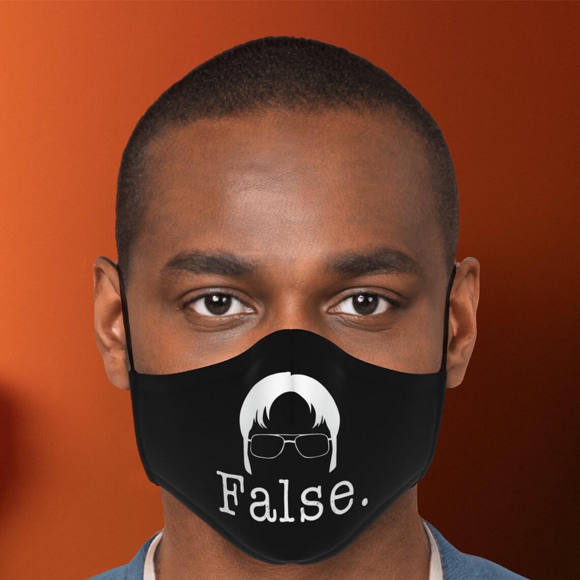 False Dwight Schrute Face Mask With Filter Unisex Face Mask Etsy