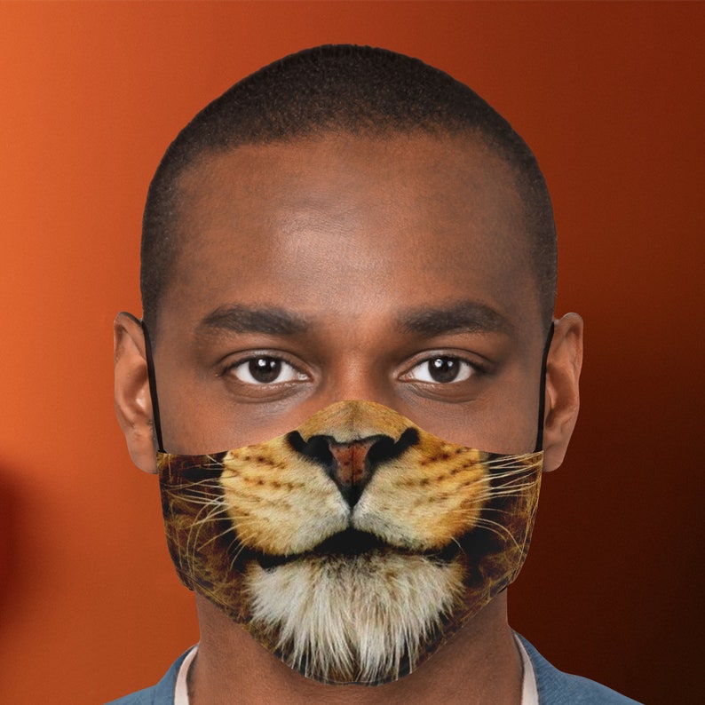 Lion Face Mask With Filter Unisex Face Mask With Etsy