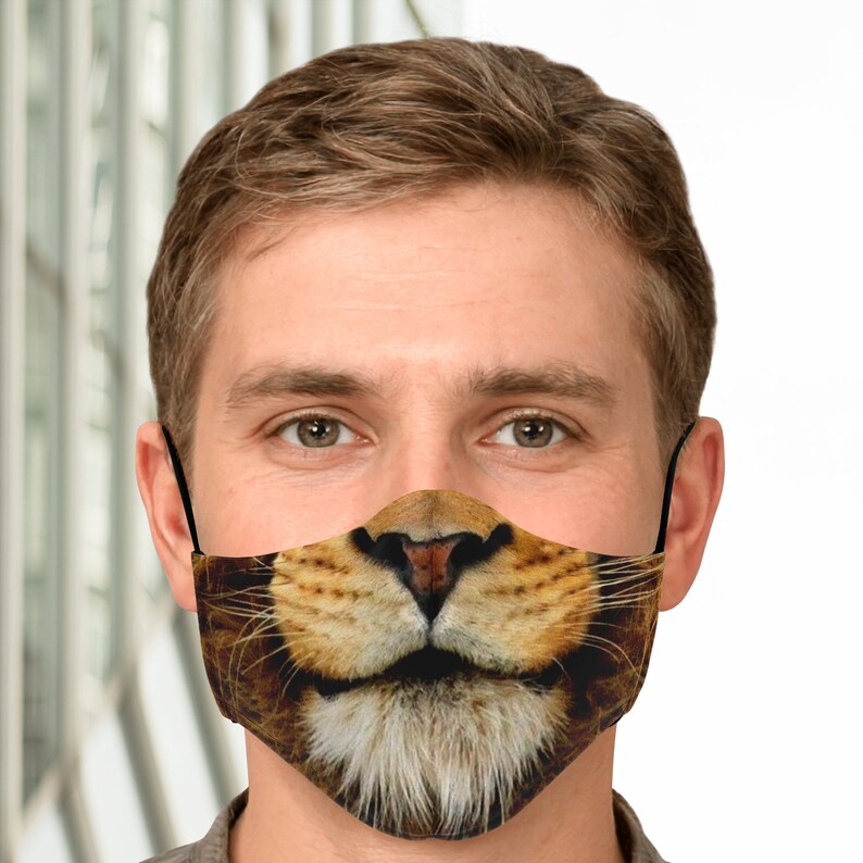 Lion Face Mask With Filter Unisex Face Mask With Etsy