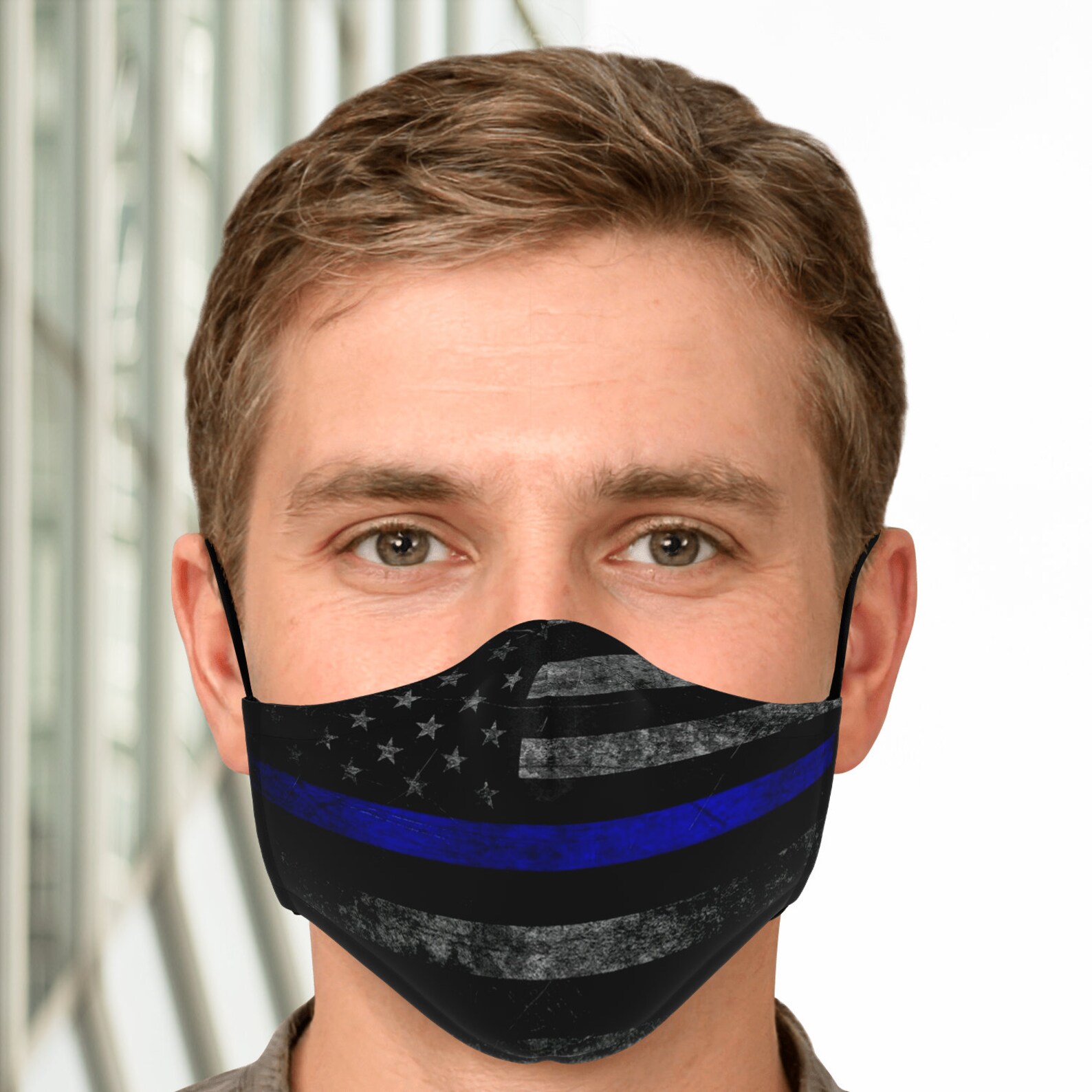 Thin Blue Line Face Mask With Filter Unisex Face Mask With Etsy