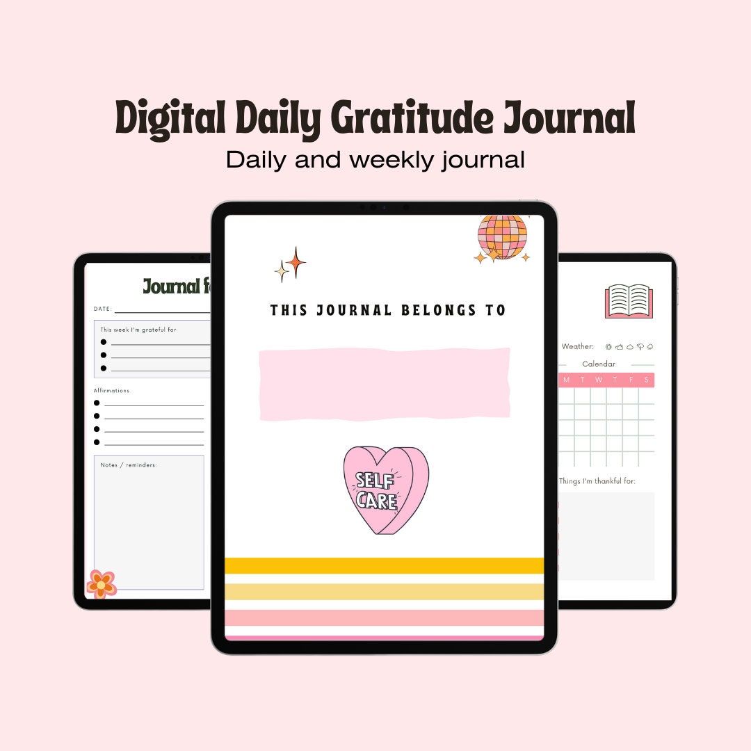 Digital Gratitude Journal Daily Gratitude Journal for iPad Etsy