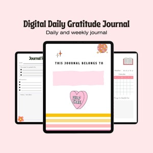 Digital Gratitude Journal | Daily Gratitude Journal for iPad, GoodNotes | Digital Journal | Mental Health, Self Care & Mindfulness Journal