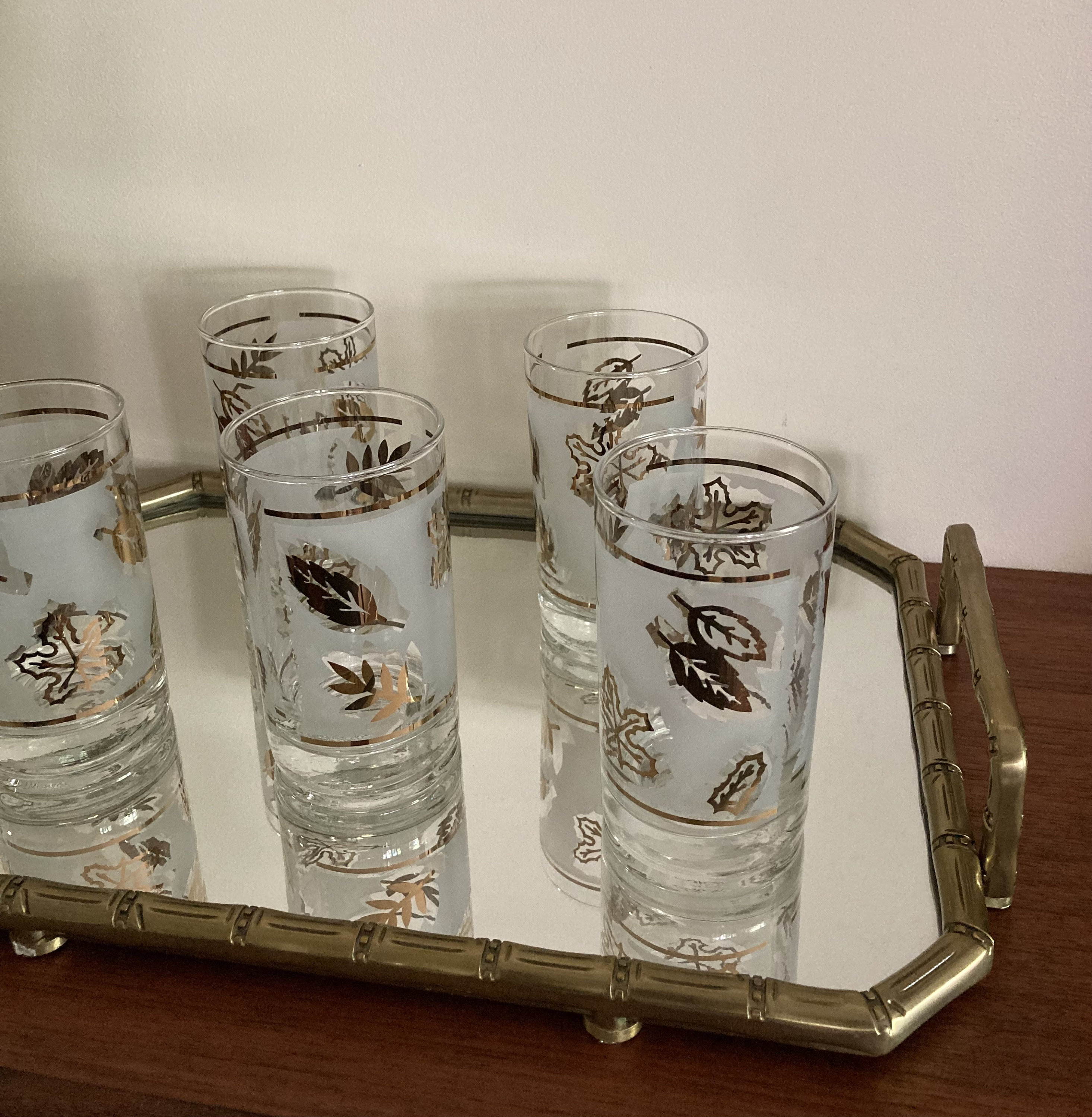 Vintage Frosted Gold Leaf Glassware Crown Corning Ware Iced Etsy