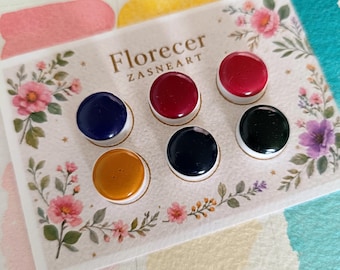 Colección Florecer | Acuarelas artesanales | Set de 6 colores para ilustración floral y botánica | Handmade Watercolors