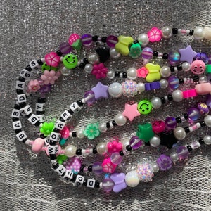 Collares con cuentas Y2K Word Message