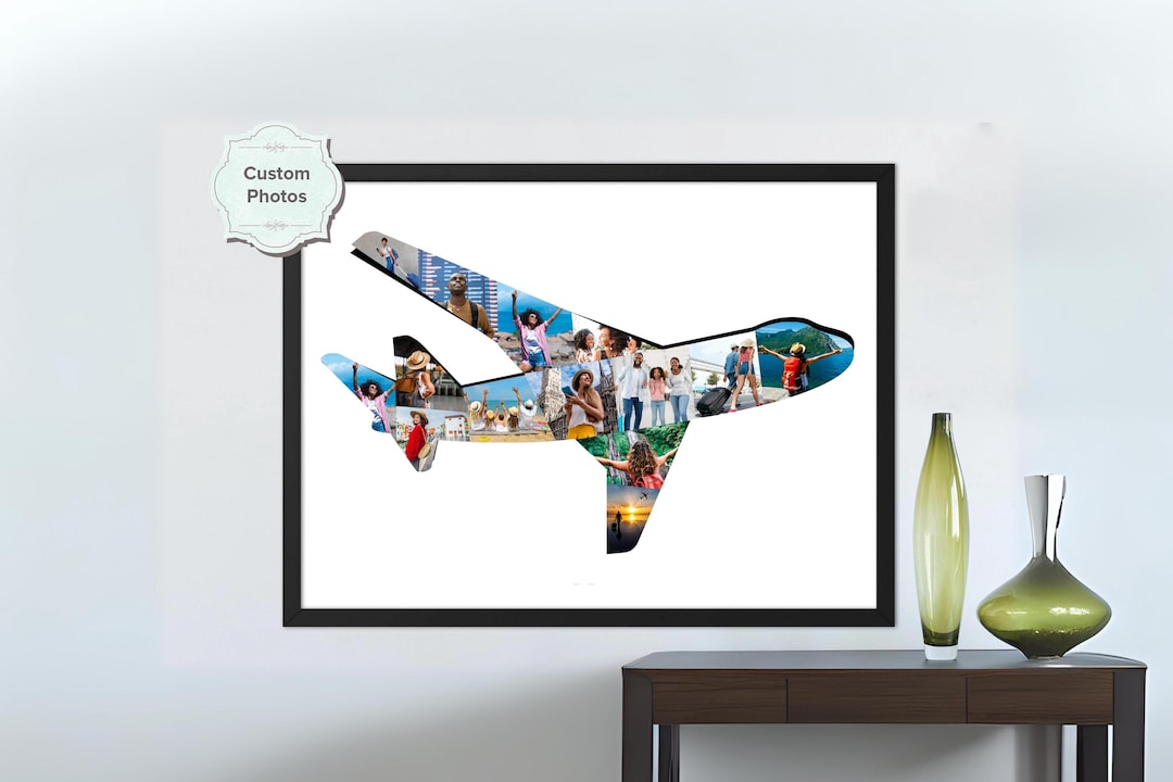 Custom Airplane Photo Collage - Ideal Gift for Travelers, Birthdays ...