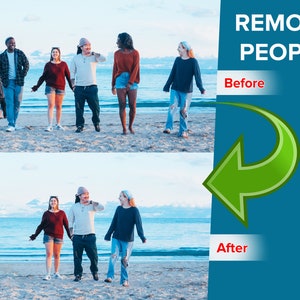 Remove person from the photo, Remove people from the photo, Resize photo