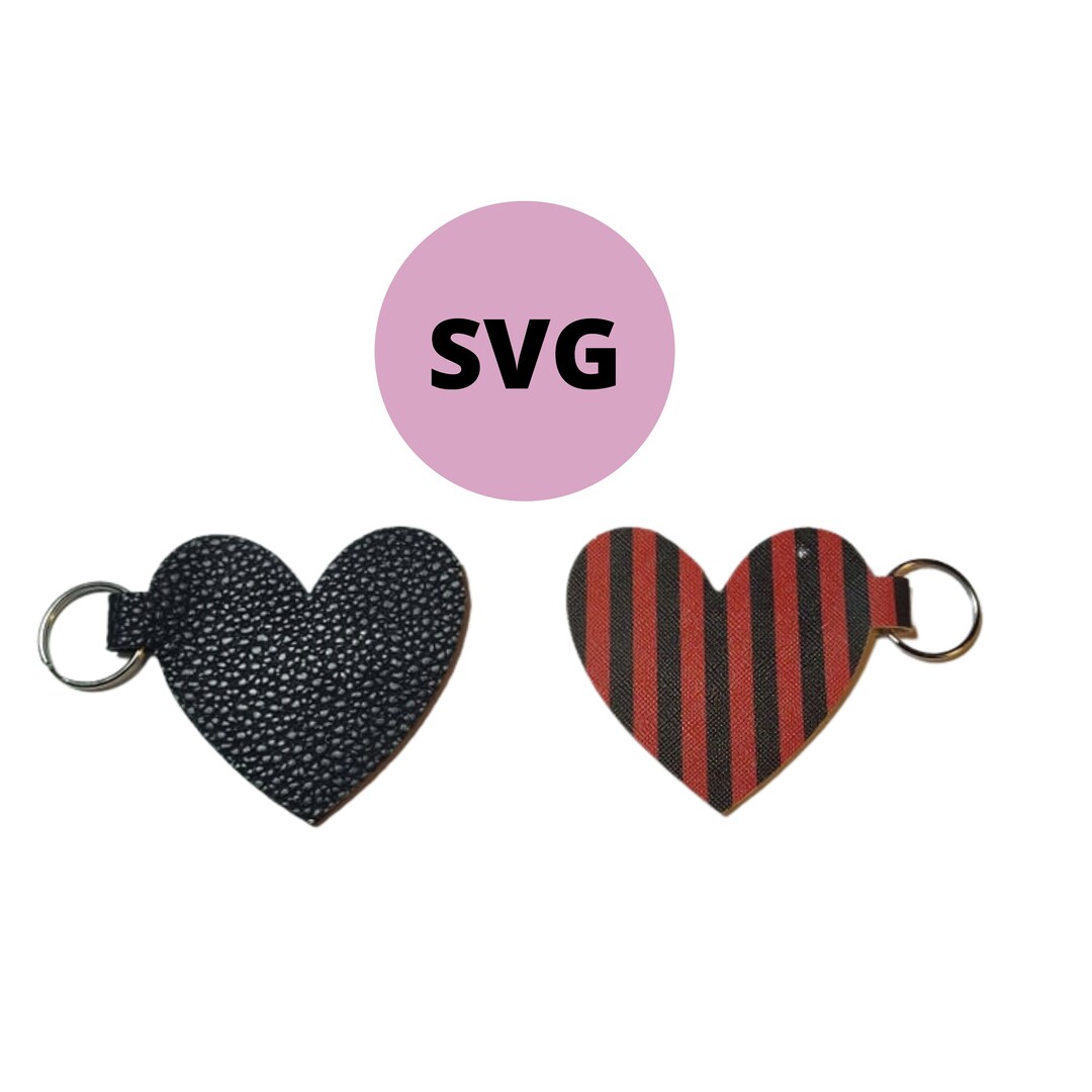 Heart Keychain SVG, Keychain Template for Cricut and Silhouette, Vector
