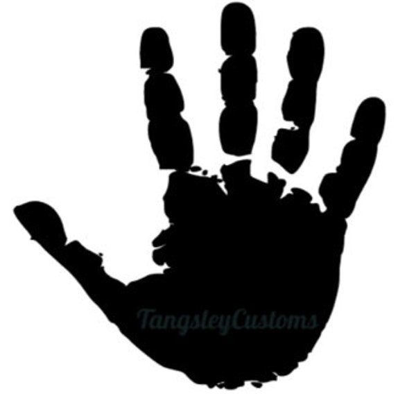 Hand print SVG cut file for Cricut and Silhouette, Kids handprint, Easy to weed digital download, Children svg