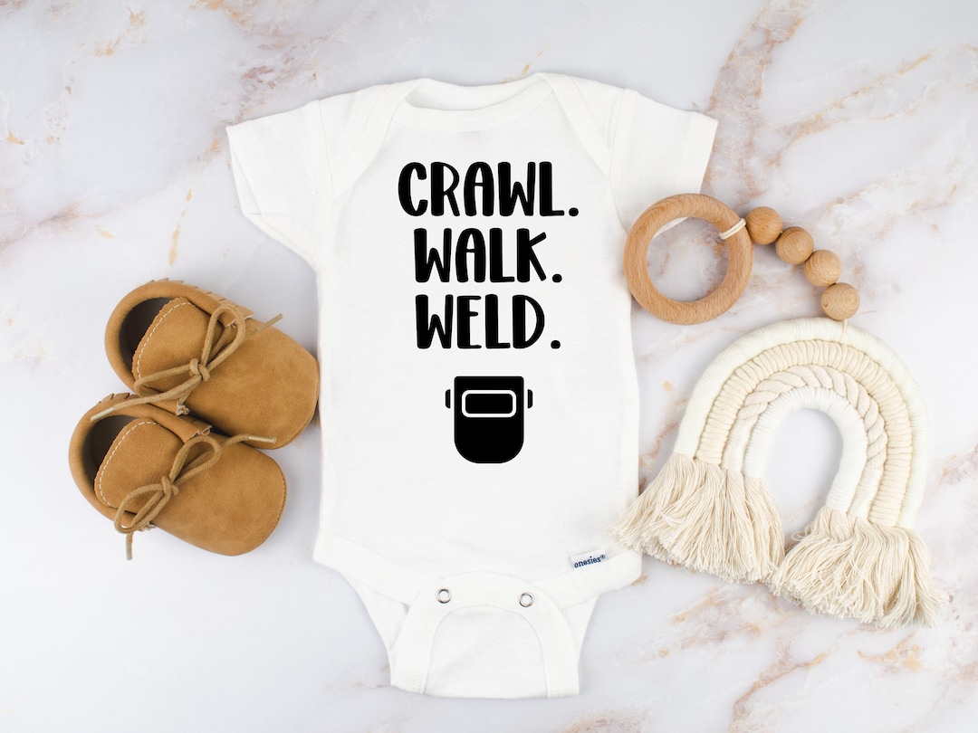 Crawl Walk Weld Baby Bodysuit, Welding Parents, Pregnancy Announcement
