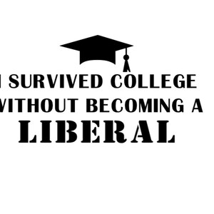 Ik heb de universiteit overleefd zonder een liberaal te worden SVG, vectorafbeelding, snijbestand voor Cricut, afbeelding voor silhouet, shirt SVG, digitale download