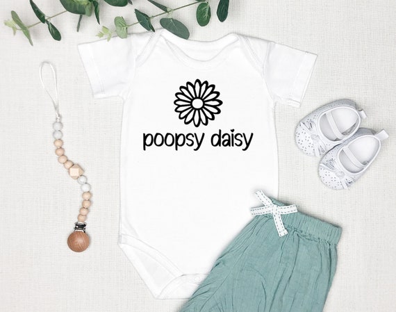 Poopsy Daisy Baby Body Blague De Couche Drole Design Floral Etsy Canada